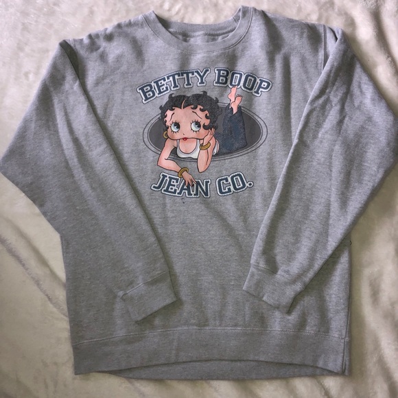 Grey Betty Boop Crewneck Sweatshirt 